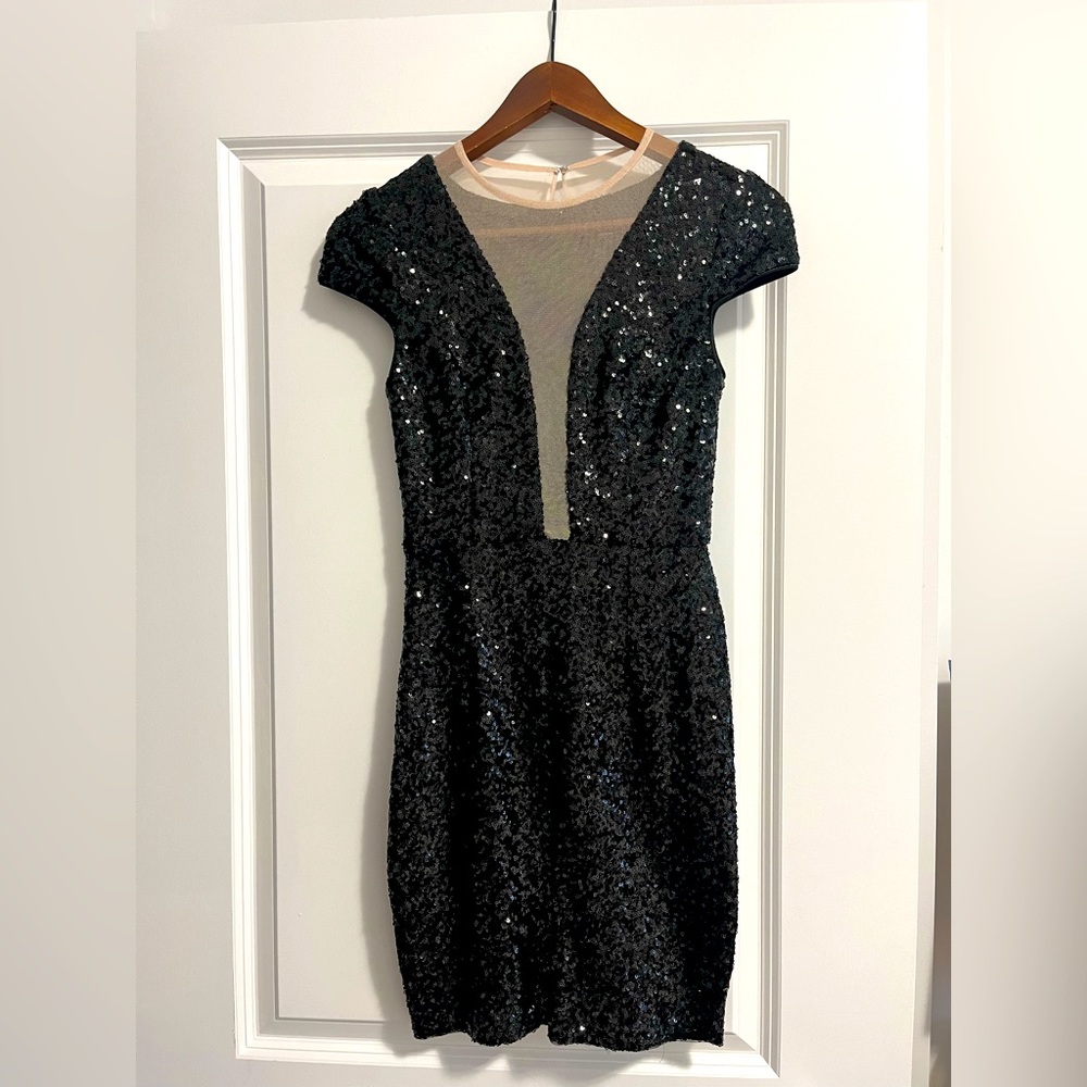 Aidan black sequin dress, size 0.